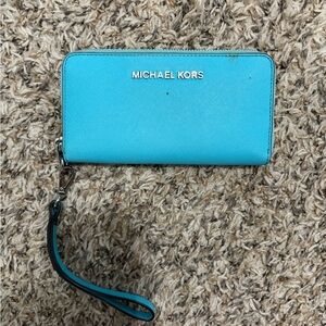 Michael Kors Aqua Blue Wristlet